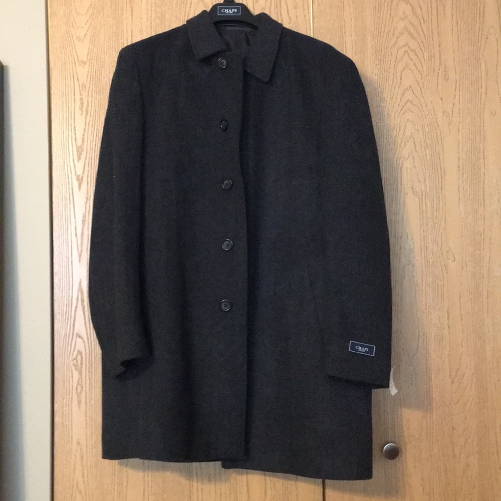 Men’s charcoal grey wool coat